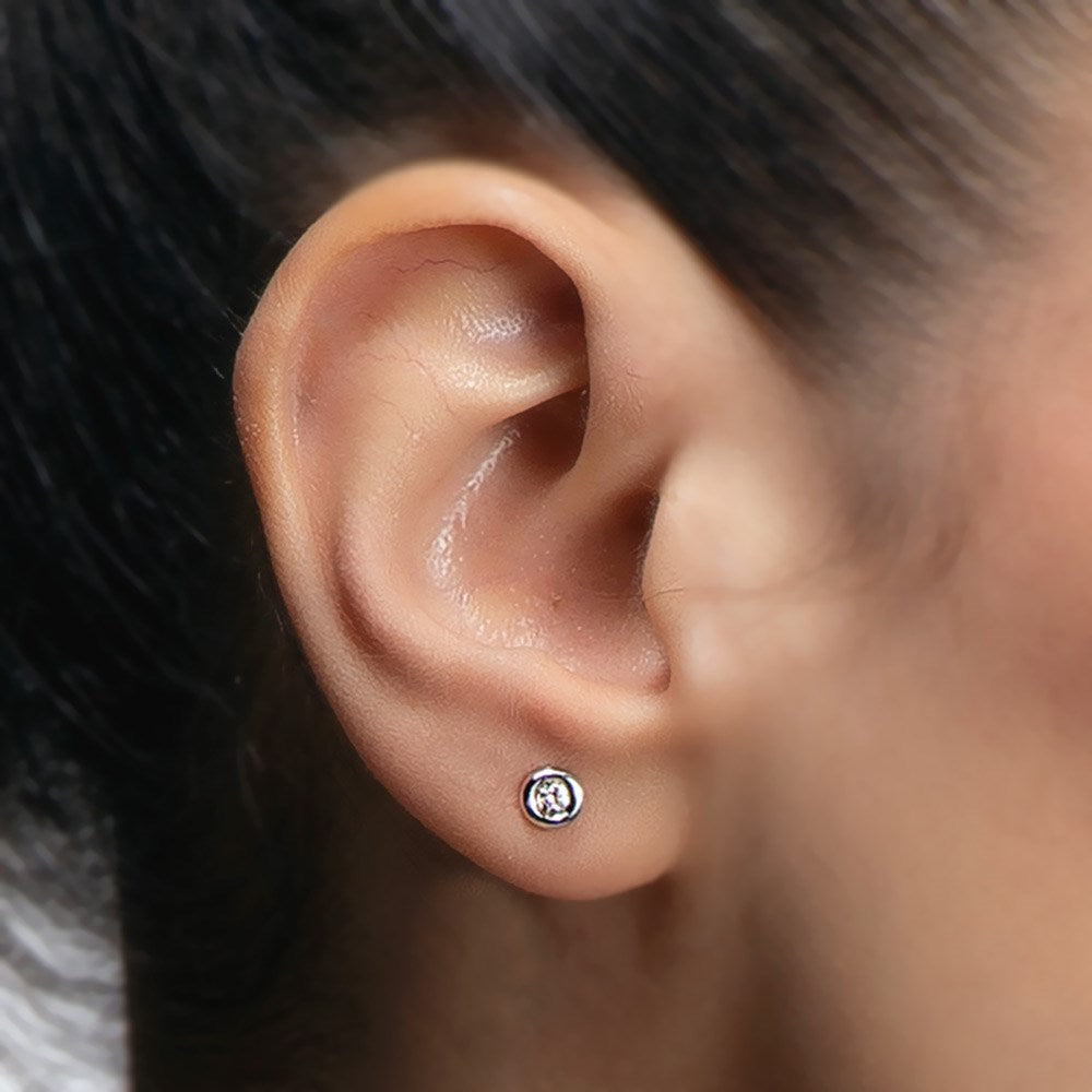 Pırlanta Solitaire 0.05 ct Küpe Rose Altın / TR