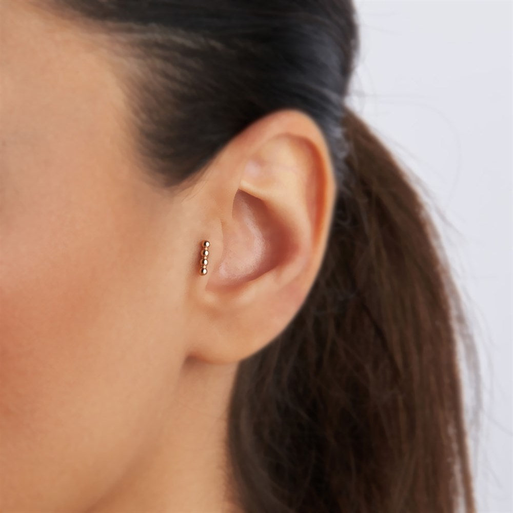 Toptop Çubuk Altın Piercing Rose Altın / TR