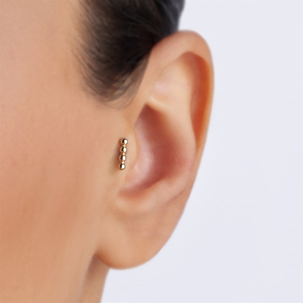 Toptop Çubuk Altın Piercing Rose Altın / TR